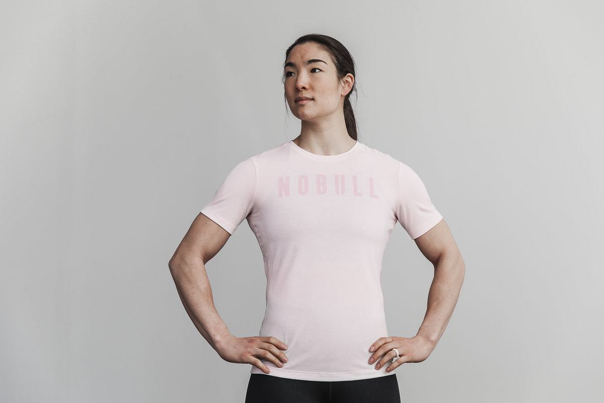 Nobull Women's T Shirts Pink | Australia (IC1936)